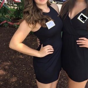 High Neck Racerback Little Black Dress